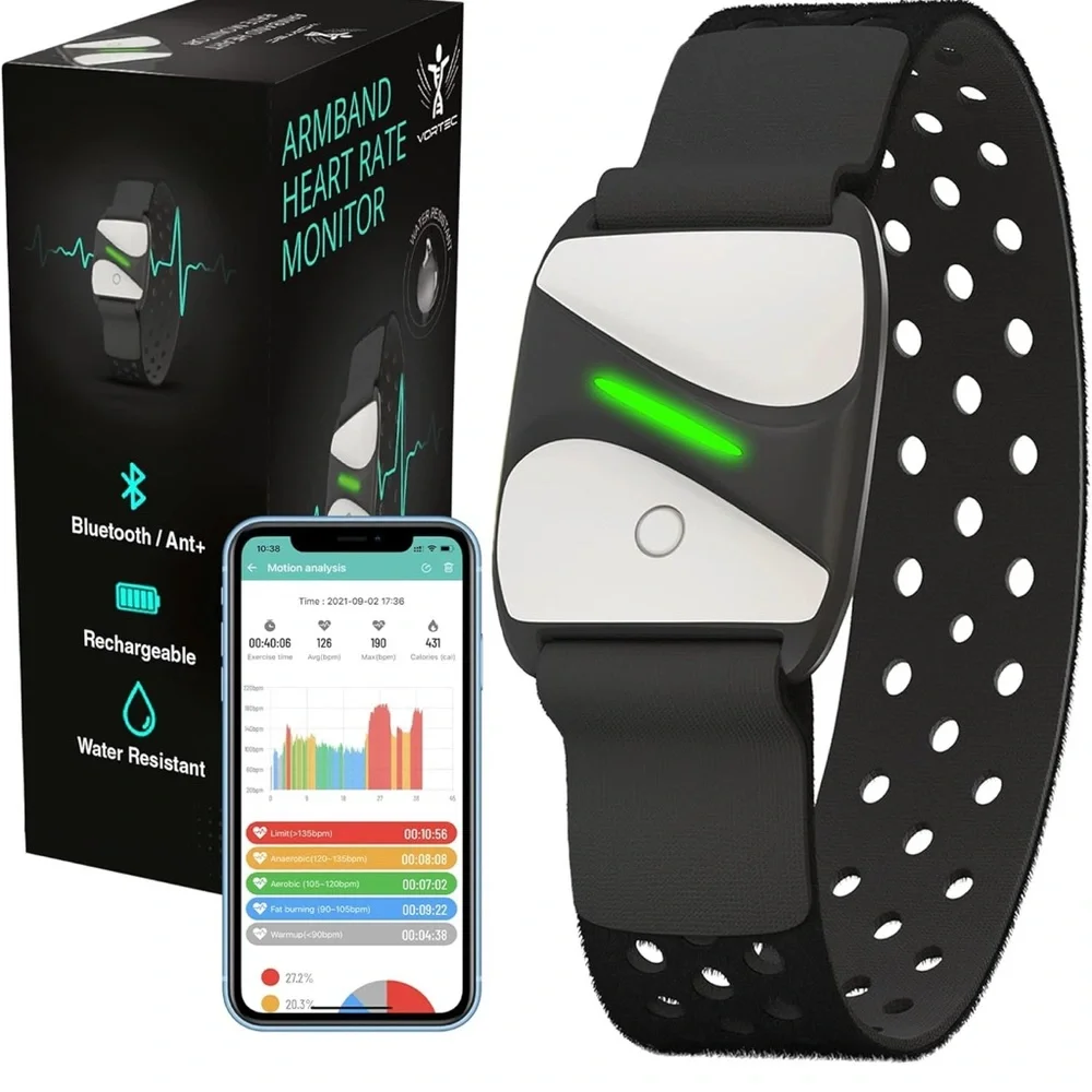 Black and White Armband Heart Rate Monitor
